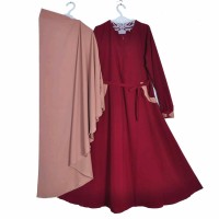 MODEL BARU Gamis Syari Muslimah Renda Set Khimar jilbab syari
