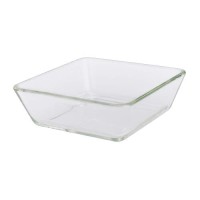 IKEA MIXTUR Piring oven/saji, kaca bening 15x15 cm