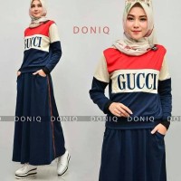 DONIC GUCCI SET / BAJU GAMIS WANITA / LONG DRESS MUSLIM / MAXI / HIJAB
