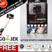 JUAL KOGAN CAMERA ACTION SPORT WIFI 4K 16MP -- BONUS TONGSIS & TRIPOD