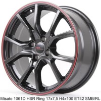 Velg mobil honda jazz ring 17 lebar 75 warna black liss merah