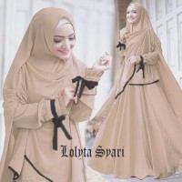 BAJU BUSANA MUSLIM GAMIS LOLITA SYARI MOCCA BERGO NO PED