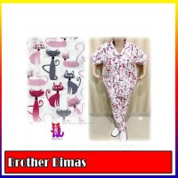 BAJU TIDUR UKURAN BESAR WANITA CP WHITE CAT BIG SIZE KATUN IMPORT