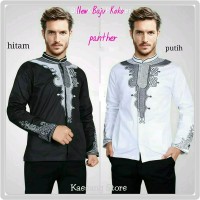 Baju Koko Panther Pria - Pakaian Muslim Cowok Warna Hitam Putih