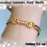 xuping atau perhiasan lapis emas gelang dewasa channel plat mata SED