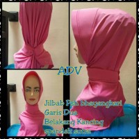 Hijab Jilbab Kerudung Segi Empat Psh Bhayangkari Garis Dua Belakang