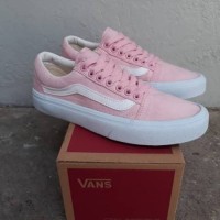 SEPATU VANS WANITA OLD SKOOL PINK WHITE