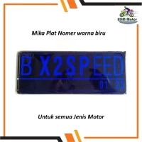 Mika Plat Nomer Motor Warna biru
