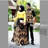 Sarimbit Gamis Modern Setelan Couple Brokat Batik Pesta ZMD19