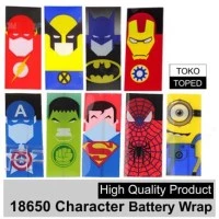 18650 Character Battery Wrap | superheroes super batere wraps baterai