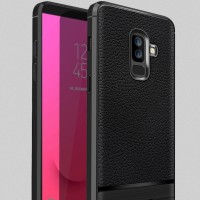 LEATHER ARMOR case Samsung J8 2018 softcase casing hp cover anti shock