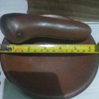Satu set piring sambal kecil cobek ulekan cowet gerabah tanah liat