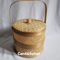 Rantang Anyaman Bambu Susun 2 Keranjang 20 cm Parcel Tradisional