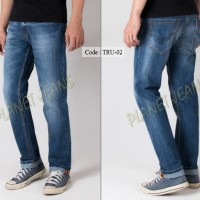 Celana jeans panjang pria basic standar / denim cowok regular premium