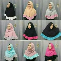 khimar jilbab kerudung Instan Wolfis Rempel kombinasi Pet