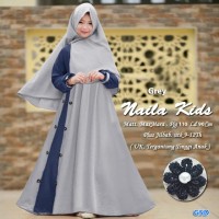 syari naila kids abu/baju muslim anak/gamis syari/maxi dress hijab ana