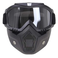 Kacamata Google Retro Masker Motor-Hitam/Abu