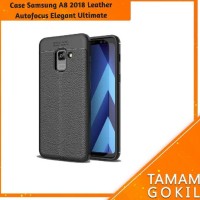 Case Samsung Galaxy A8 2018 Leather Autofocus Experience - Hitam