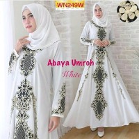 BAJU HIJAB MASA KINI PREMIUM gamis syari white. baju muslim putih.