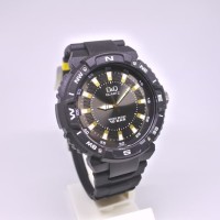 Q&Q QQ QnQ Jam Tangan Pria Strap Karet Hitam VR88J003Y Original