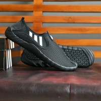 Sepatu Adidas Jawpaw Model Slip On Hitam Stripe Putih Terbaru
