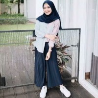 Bawahan Wanita Murah Celana Panjang Kulot Plisket