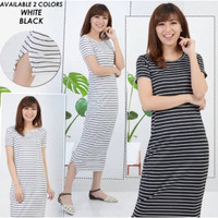 Harga christin collection dress wanita anisa baju kaos salur | WIKIPRICE INDONESIA