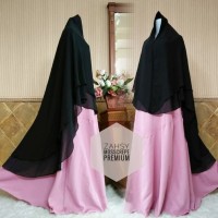 Gamis mosscrepe busui polos syari set khimar jilbab ceruty GS1.2