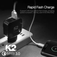 CHARGER K2 PREMIUM QUALITY QUALCOMM 3.0Ampere ADAPTIVE FAST CHARGING