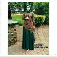 Model Baju Gamis Batik Kombinasi Kain Polos Remaja