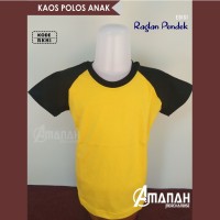 KAOS POLOS ANAK RAGLAN (KUNING-HITAM)