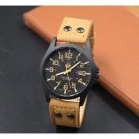 Soki Jam Tangan Pria Strap Kulit - Warna Kuning