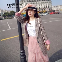 PASTEL PINK PLAID BLAZER