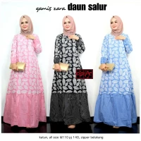 Gamis Batik Zara Daun Salur