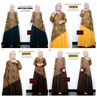Gamis Batik Kombi Miring Series