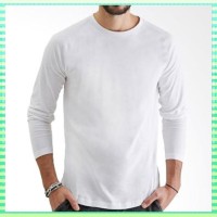 PROMO - KAOS POLOS PRIA KATUN COMBED 30S LENGAN PANJANG WARNA PUTIH