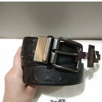 Coach Belt Men Embossed Black Dia.3,8cm