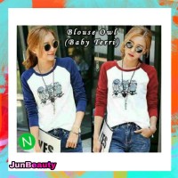 Grosir 43517 blouse owl/kaos wanita murah/baju wanita murah/atasan