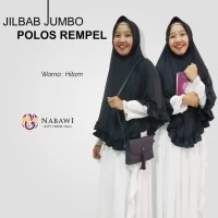 Jilbab Jumbo Polos Rempel Hitam