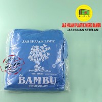 Jual Jas Hujan Plastik LDPE jaket Celana Setelan Bambu