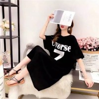 dress kaos baju terusan wanita simpel elegan minidress korea santai