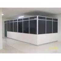 Jual Pasang Sekat Partisi Kantor Pakai Gypsum/PVC+Kusen Pintu Alumuium