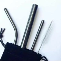 sedotan stainless ( Black )