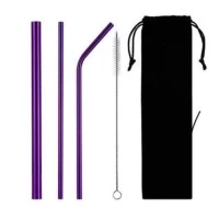 sedotan stainless ( purple )