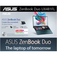 ASUS ZENBOOK DUO UX481FL-BM701T-i7-10510U 16GB 512GB 14"FHD MX250 2GB