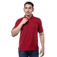 TNS KAOS POLO SHIRT MERAH MAROON KERAH PRIA POLOS 100% COTTON PIQUE