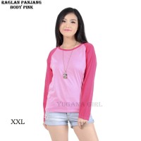 Belle Fashion RGL.W Baju Kaos T-Shirt Raglan Warna Jumbo Lengan