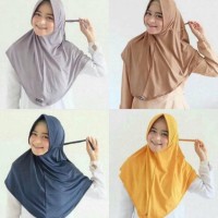 JILBAB INSTAN ADIBA serut Jokowi polos murah / jilbab serut .