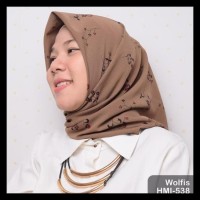 Paling Murah Fashion Muslim Hmi-538 Jilbab Motif Segi 4 Square By