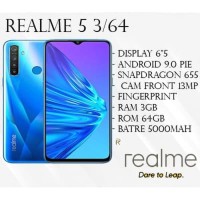 REALME 5 3/64 RAM 3GB ROM 64GB GARANSI RESMI - Ungu Kristal